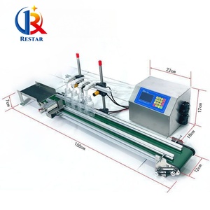 高速大容量自动数字控制4头蠕动泵香水Lnk油灌装机带输送机 - Product Image 1