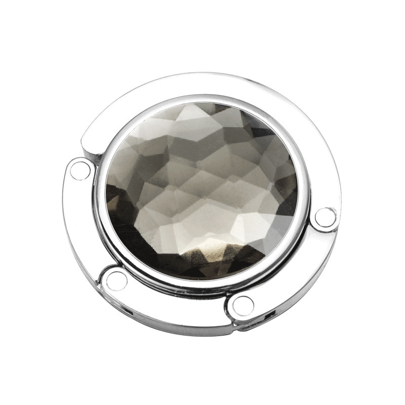 Gancho redondo plateado para bolso - taladro gris