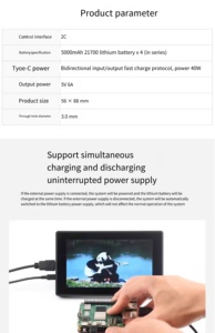 Hot Raspberry Pi 5 USV Mobiles Leistungs modul Raspberry PI 5 Unterbrechung freie Batterie-Erweiterungs karte