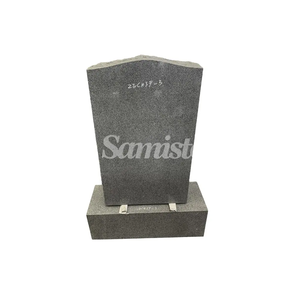 Samistone G633 G3743 Grijs Graniet Tall Rechtop Grafsteen Grafsteen Grijs Graniet