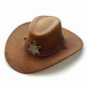 Bán Buôn Polyester Cảnh Sát Trưởng Huy Hiệu Vá Sợi Dây Thừng Mũ Cao Bồi Màu Hồng Tây Mũ Cao Bồi Cho Nam Giới Phụ Nữ 2025 - Product Image 4