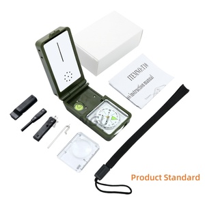 Bussola multifunzione 10-in-1 esterna con luce a LED in selce per fuoco per escursioni alpinistiche guida Display a quadrante con puntatore - Product Image 5