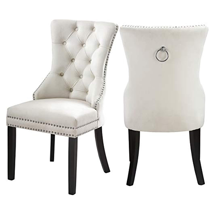 2021Wholesale Price Elegant Mid Century Luxury Upholstered Armless Fabric Velvet Wooden Dining Chair for Dining Room