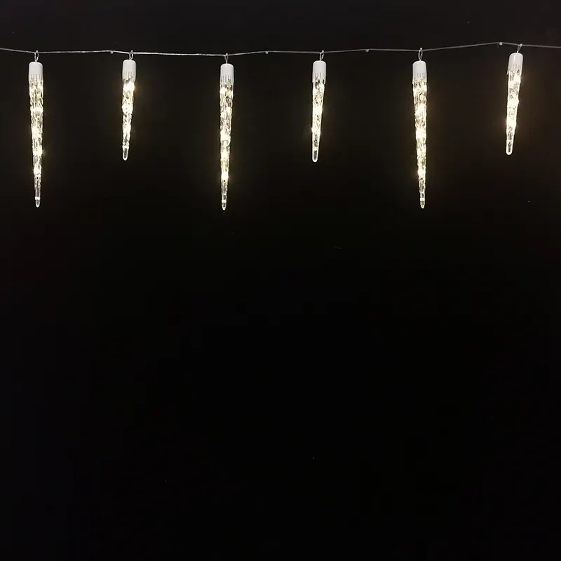 outdoor and indoor crystal led icicle string lights connected with white icicle lamp for Christmas decoration