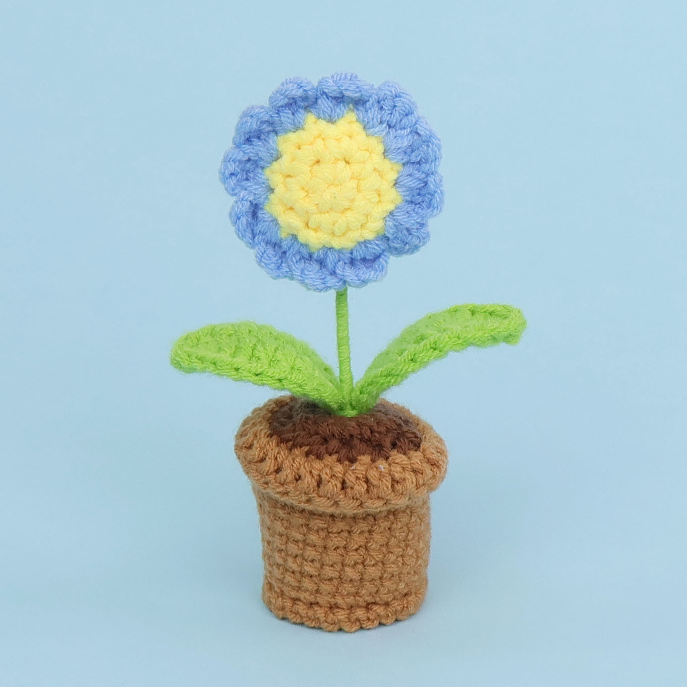 Bassin en laine bleu marguerite, super mini.
