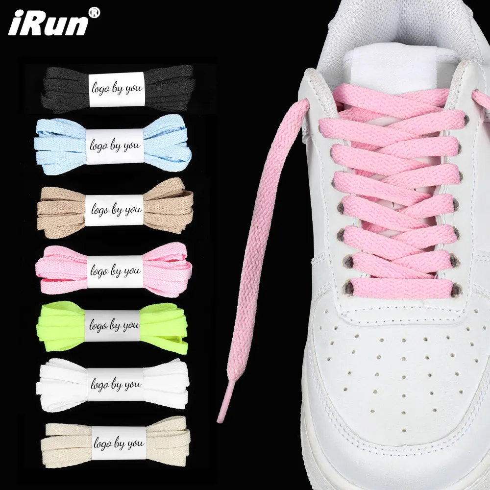 iRun - أربطة أحذية مسطحة عصرية مضفرة من البوليستر الكلاسيكي, أربطة أحذية مسطحة ملونة وصلبة، أحذية للتنزه