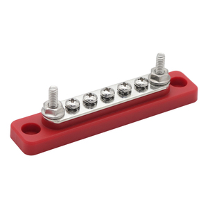Conector de barra colectora de cobre rojo de 5 vías 100A con tornillo de cubierta-Bloques de terminales fijos para distribución de energía - Product Image 2