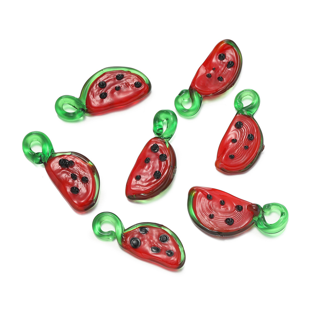 Pendentif en verre - pastèque