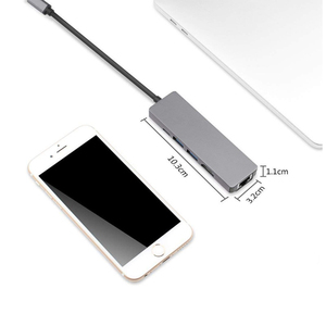 Tipo C porta Ethernet Lan Gigabit 100Mbps Hub Usb C a Rj45 adattatore 5 in 1 Hub USB - Product Image 5