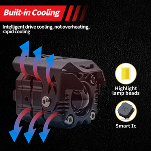 Fabrika Outlet Mini Led çalışma çift renk sürüş far sürücü 2 lamba sis işık Spot işık için motosiklet ATV SUV Offroad - Product Image 3