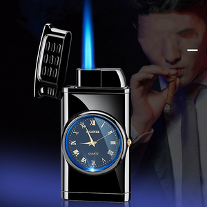 Fashion Design Blue Flame <strong>Lighter</strong> <strong>with</strong> Lighting <strong>Function</strong> Quartz Watch Dial Portable Commercial Cigarette <strong>Lighter</strong> for Gift - Product Image 4