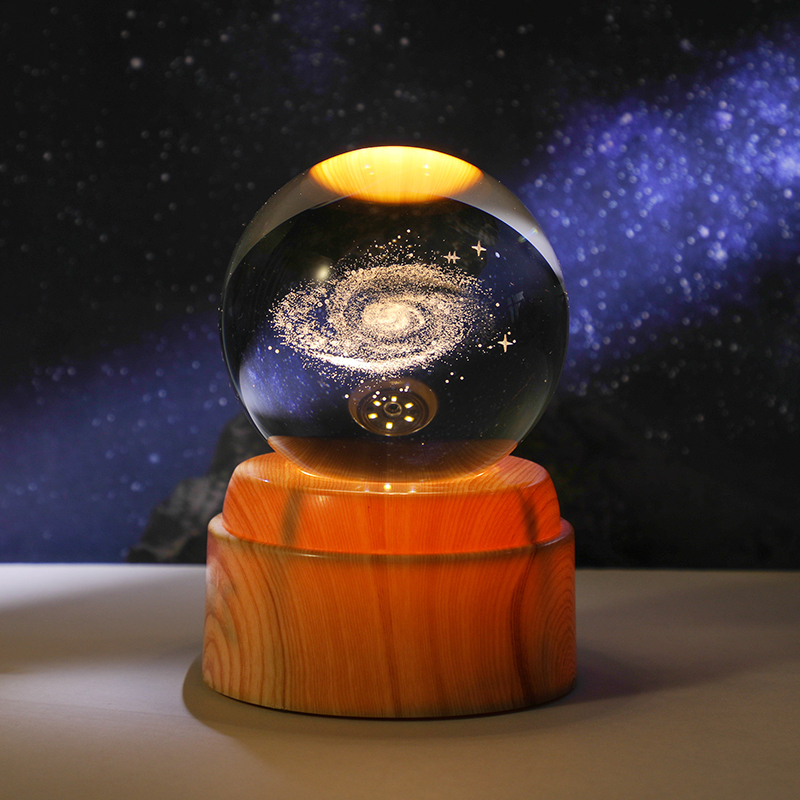 Galaxy + Wood Grain Rotating Base
