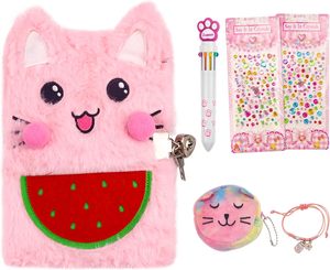 Lindo Bloc de notas de dibujos animados con cerradura y llave Diario Notas de estudio Diversión Escritura Dibujo Raspador Kawaii Útiles escolares - Product Image 1