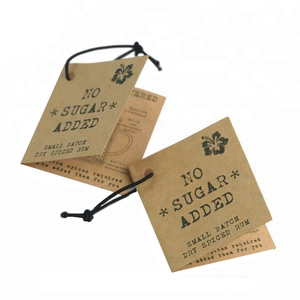 2022 New Design Garment <strong>Tag</strong> with <strong>String</strong>, <strong>Custom</strong> logo Brown Kraft Paper Hangtag for Jeans - Product Image 1
