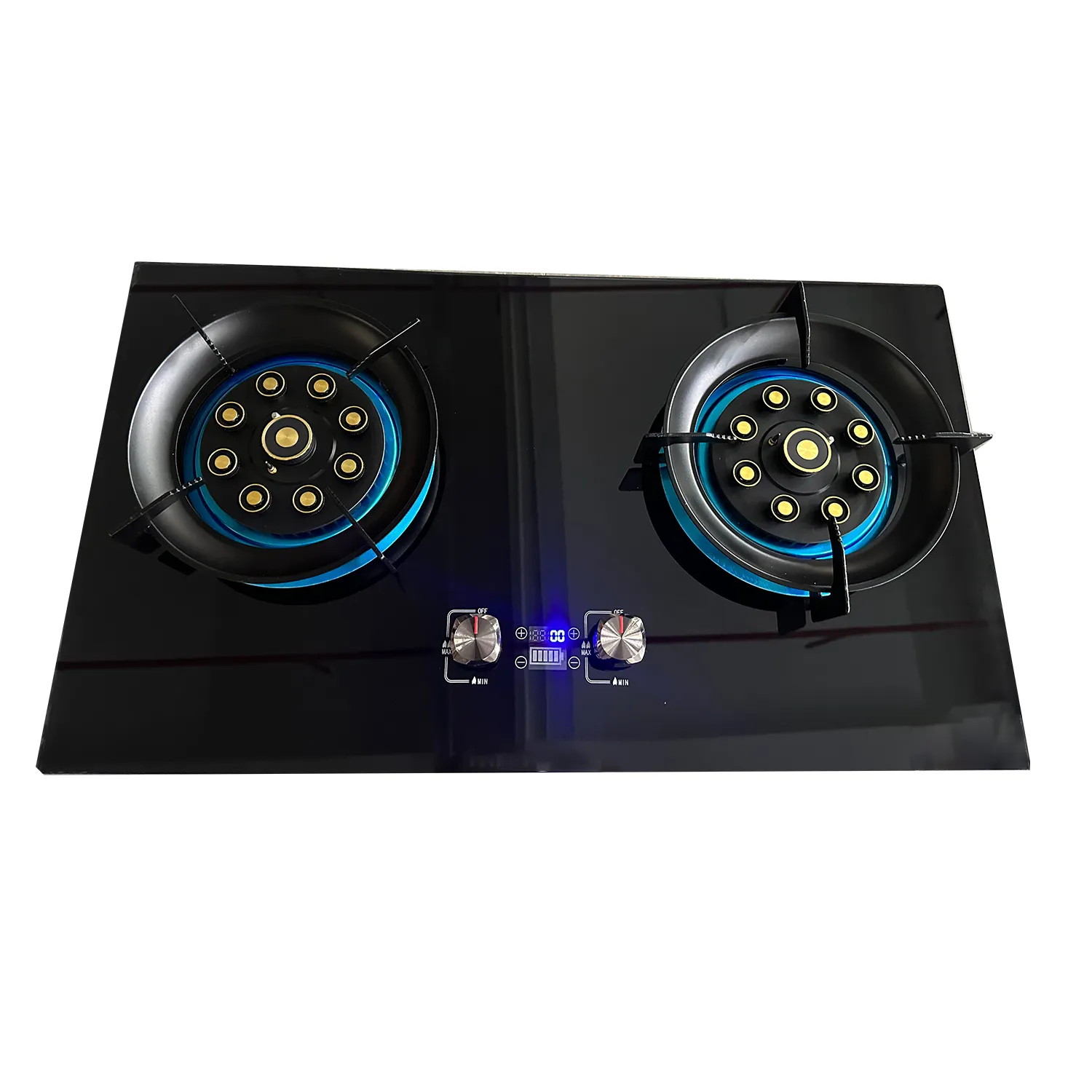 High Quality Double Burners Build-in Gas Stove with Tempered Glass Sliver Price Modern Novel Design 6 Burner Gas Rang Stove