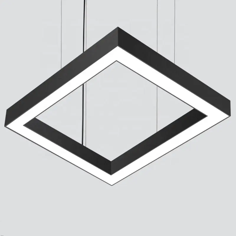 거실 침실 화이트/블랙 직사각형 사각형 알루미늄 부엌 천장 샹들리에 AC85-265V 현대 Led 샹들리에