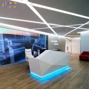 Trang Trí Tiếp Tân Văn Phòng Bề Mặt Kim Cương Rắn Tổng Hợp Màu Trắng Chất Lượng Hàng Đầu Sang Trọng Sang Trọng Sang Trọng Lễ Tân Văn Phòng Công Ty - Product Image 4