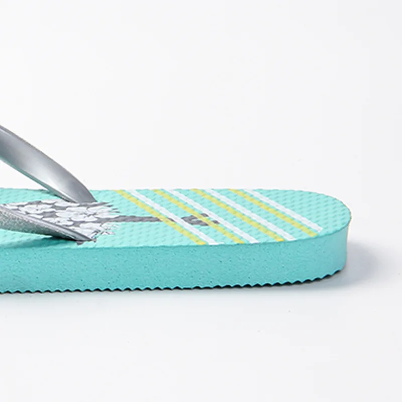 Custom Design Printed Beach Shoes Rubber PE Flip-flops Home Sandals EVA Slippers