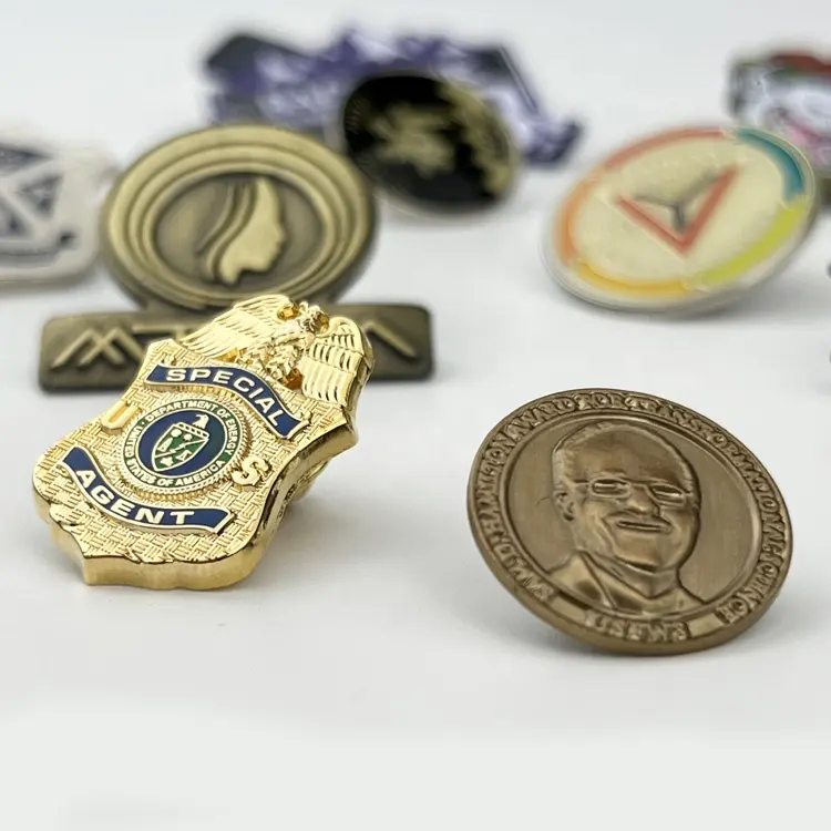 Custom Design Logo Security Buttons Copper Iron Zinc Alloy Metal Brooch Badge Soft Hard Enamel Lapel Pins