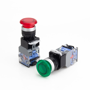 SHENGLEI LA38 22mm pannello interruttore a pulsante verde rosso fungo con 24v luce LED personalizzato di lunghezza momenaria/chiusura - Product Image 4