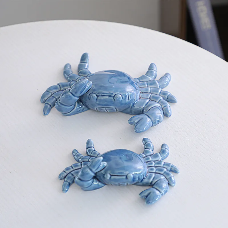 Nordic porcelain crab crafts modern ceramic home accessories for living room office desktop decor