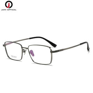 عالية الجودة إطارات التيتانيوم الخالص خفيفة الوزن المعابد مربع الرجال النظارات البصرية - Product Image 1