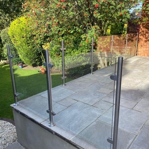 Thép không gỉ 304 cầu thang lan can lan can với kính kẹp Bạc kim loại lan can kính Vườn Cầu Thang lan can Hệ Thống Bài - Product Image 4