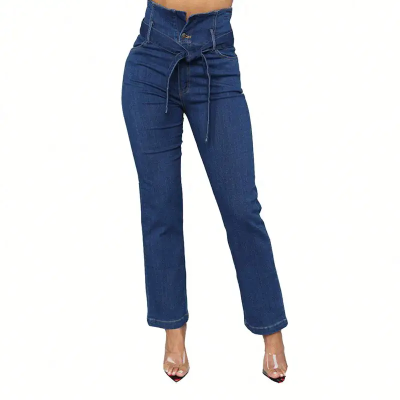 Pantalones vaqueros a la moda para mujer, jeans damage azules oscuros para mujer, pantalones de estilo romano 2023