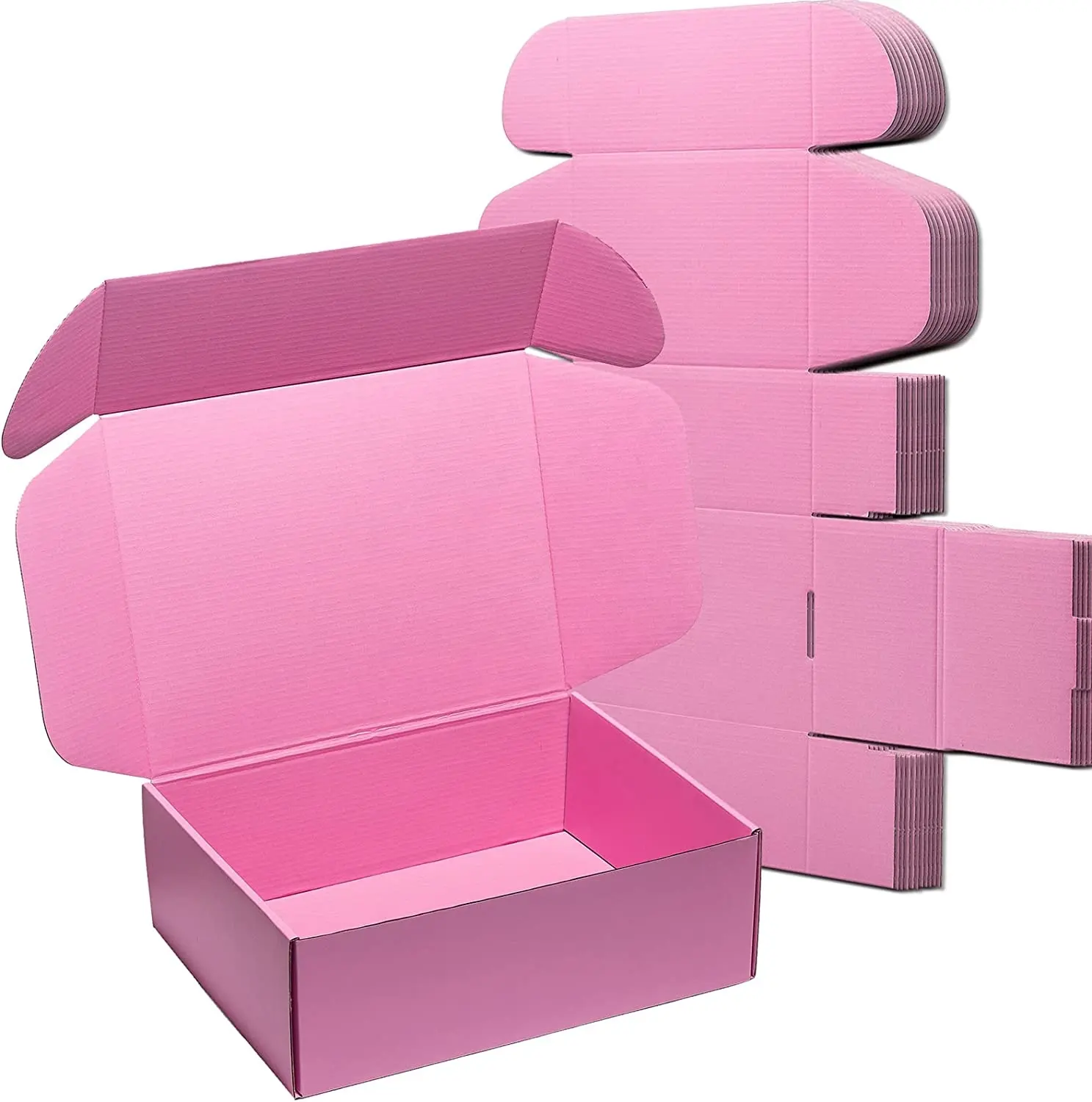 Розовая гофрированная картонная коробка для рассылки для малого бизнеса почтовые коробки упаковочные принадлежности