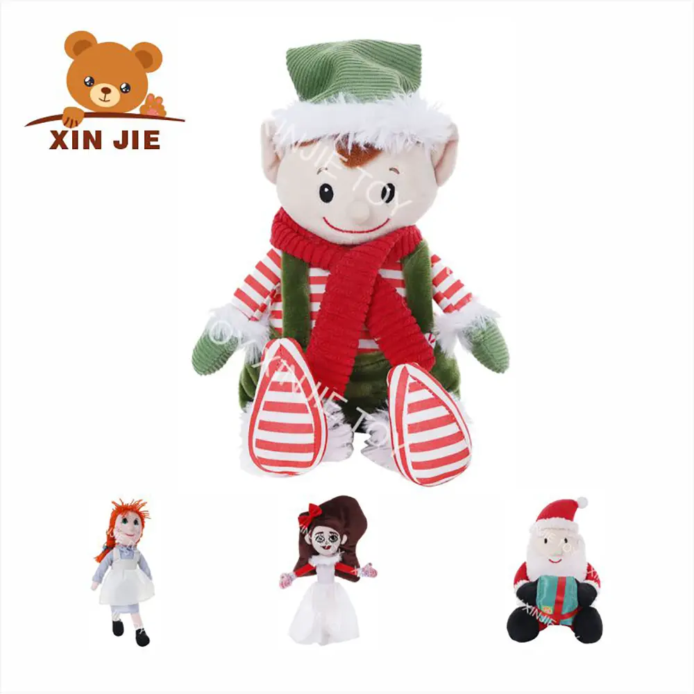 Muñeca de peluche de elfo para niños, juguete de felpa suave con postura sentado, mono personalizado, elfo