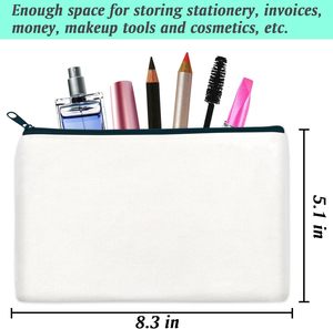Canvas <strong>Pouch</strong> Multi Purpose Cosmetic Bag with Zipper DIY Craft Blank Makeup Bags Bulk Travel Toiletry Bag Sublimation Custom Logo - Product Image 5