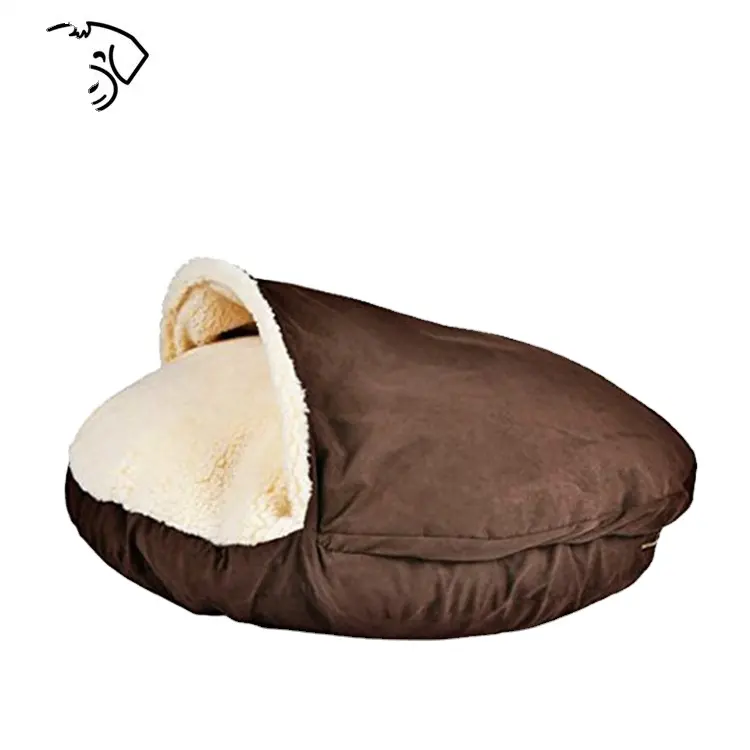 Plush pet bed cave for cat dog and small to medium size dogs