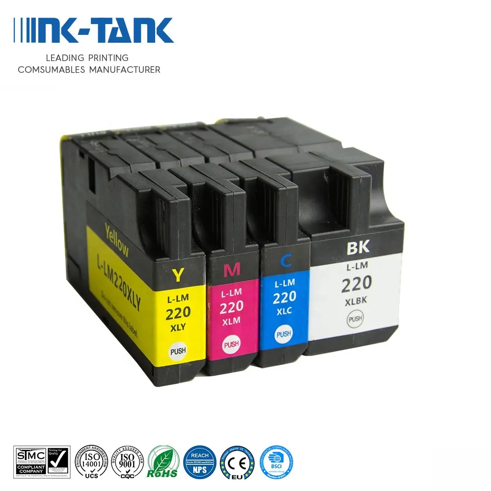 Cartucho de tinta compatível para lexmark, tanque de tinta 220xl lm220xl, premium, para impressora lexmark oficial eedge pro 4000c 4000 5500 5500t