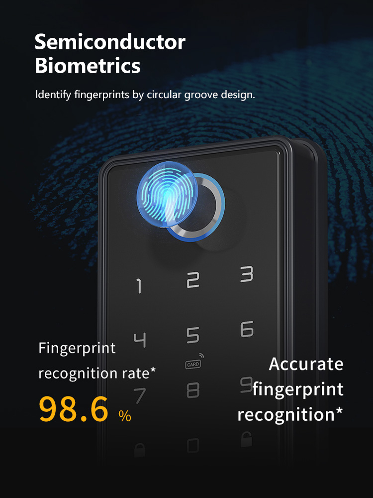 Tediton Smart Fingerprint Deadbolt Lock Tuya APP WIFI Keypad Mechanical Key Combination Deadbolt Smart Lock