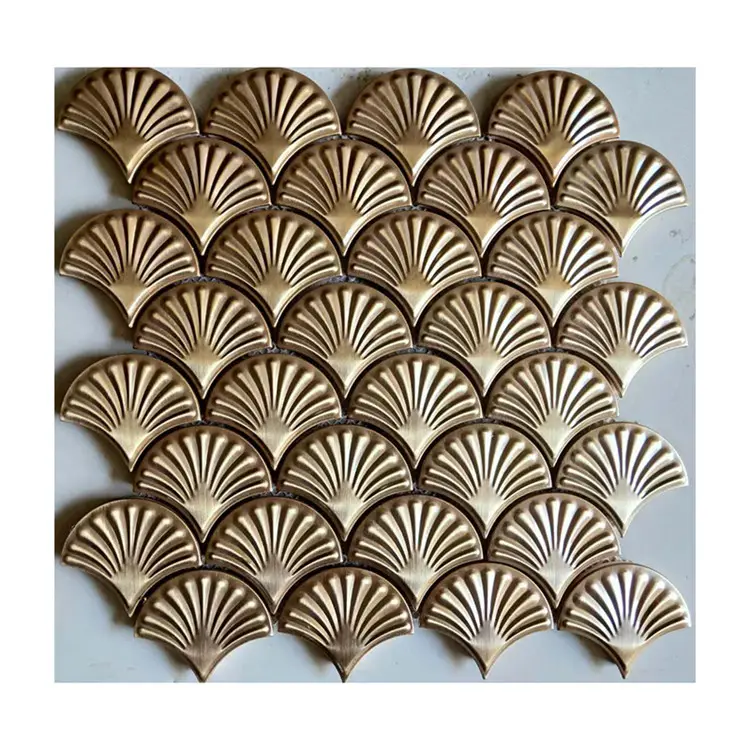 ZF Bronzo rame antico metallo ottone mosaico squame di pesce in oro a forma di scala di pesci mattonelle di mosaico per la vendita
