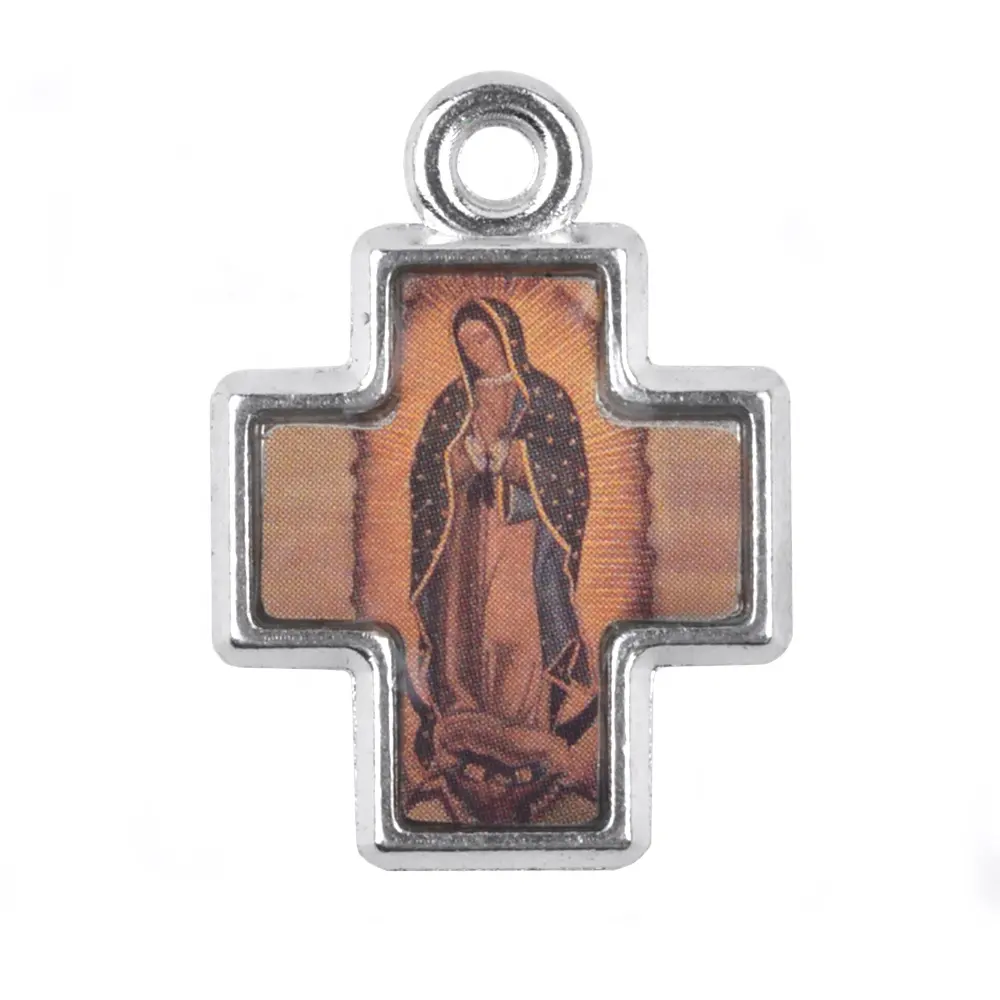 Nuestra Señora de Guadalupe 23x17mm católica cruces religiosas Rosario Cruz colgante