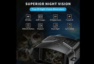 HD双眼鏡3インチ大画面5Xデジタルズーム赤外線ナイトビジョンハンティングカメラ
