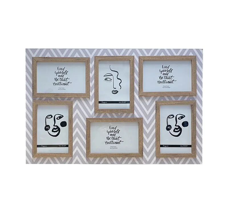 New Style Guaranteed Quality Multiple Pictures Photo Frame Wooden Square Collage Photo Frame