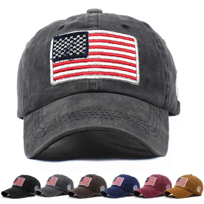 Großhandel USA American Flag Hüte Republika nische Vintage verstellbare Baseball kappe MACHEN AMERIKA GROSS WIEDER Bestickte gewaschene Kappen