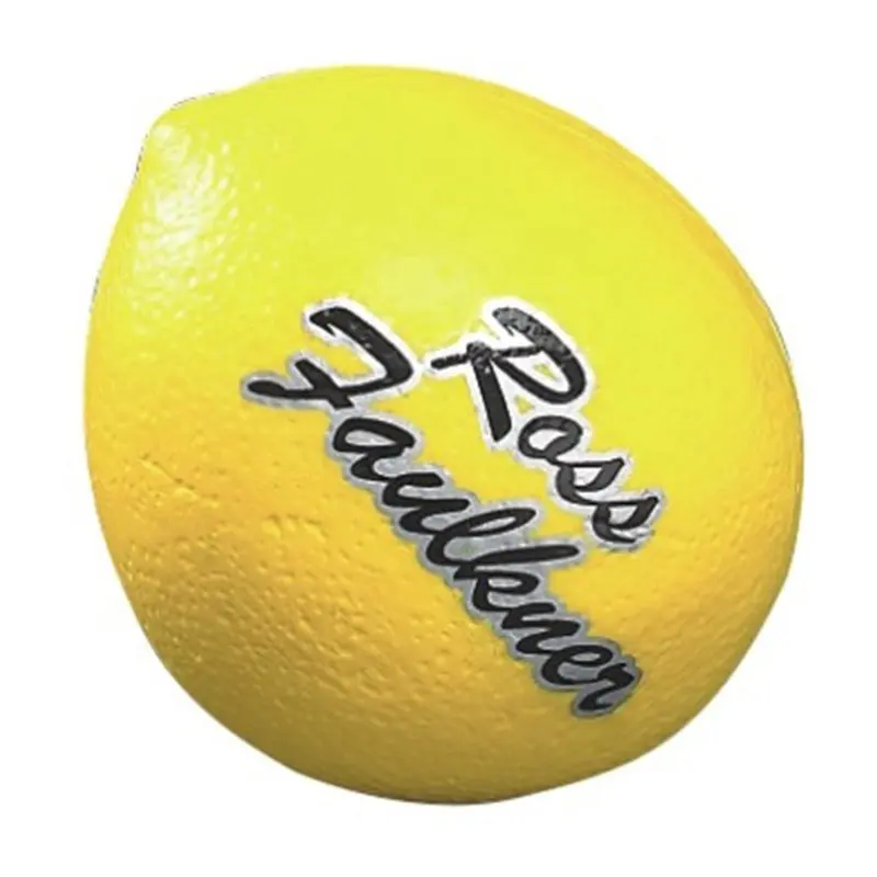 Balle anti-stress en mousse de PU en forme de citron aux fruits à impression personnalisée
