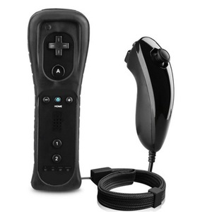 2 in1左右コントローラーニンテンドーWiiストレートハンドルチキンレッグカーブコントローラー、シリコンストラップアクセラレーター付き - Product Image 6