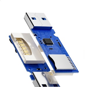 USB 3.0 sd卡适配器高速存储卡读卡器，2合1 TF sd卡读卡器 - Product Image 3