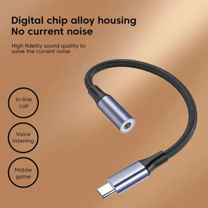 制造手机耳机用Hifi Usb c辅助适配器c至3.5毫米音频插孔连接器电缆 - Product Image 3