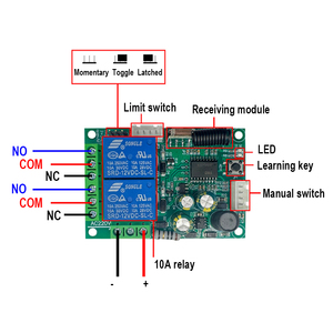 Ricevitore Wireless 433Mhz telecomando AC 85-256V 2CH modulo relè DIY RF EV1527 codice di apprendimento Controller trasmettitore - Product Image 5