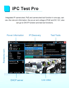 เครื่องทดสอบกล้องวงจรปิดแบบ IPC5100 5นิ้ว, เครื่องทดสอบ IPC หน้าจอสัมผัส IPS 8MP TVI CVI AHD CVBS และ PTZ พร้อมเครื่องทดสอบกล้องวงจรปิด POE - Product Image 6