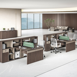 Estaciones DE TRABAJO modulares abiertas modernas para 4 personas Mesa de oficina de computadora de MDF económica con escritorio de personal de partición de metal - Product Image 2
