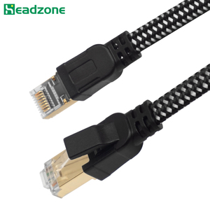 40 Gbit/s Hochgeschwindigkeits-Cat8-Flach-SFTP-Patchkabel RJ45-Innenanschluss LAN-Kabel Kupfer Wetterfestes Internet-Netzwerk für den Außenbereich