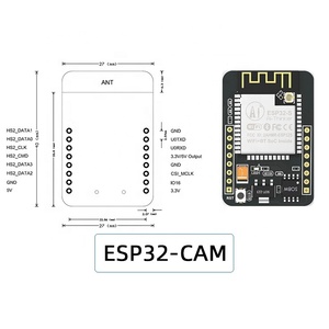 Módulo de cámara de diente azul, placa de desarrollo ESP32, WiFi, ESP32-CAM, ESP32