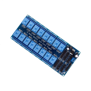 16 kanal röle kalkanı modülü DC 5V 12V Optocoupler ile LM2576 mikrodenetleyici arayüzü güç rölesi arduino DIY kiti için