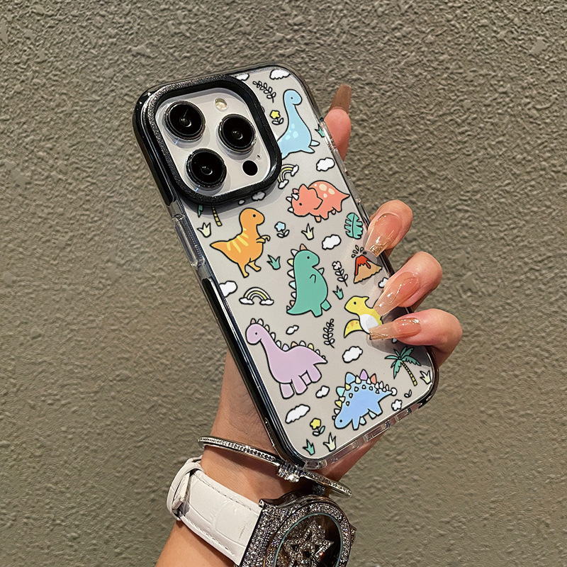 Coque transparente bicolore-cadre noir-zj2309